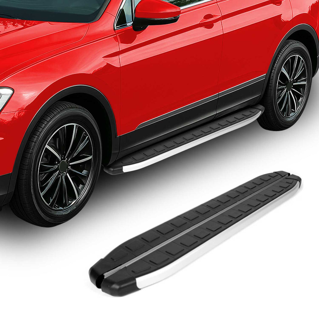 2013-2018 Toyota RAV4 Running Boards Side Steps Silver & Black