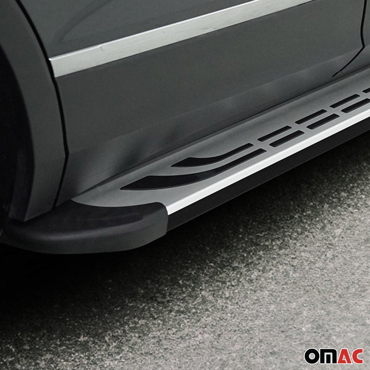 2019-2025 Toyota RAV4 Hybrid Running Boards Side Steps Silver & Black