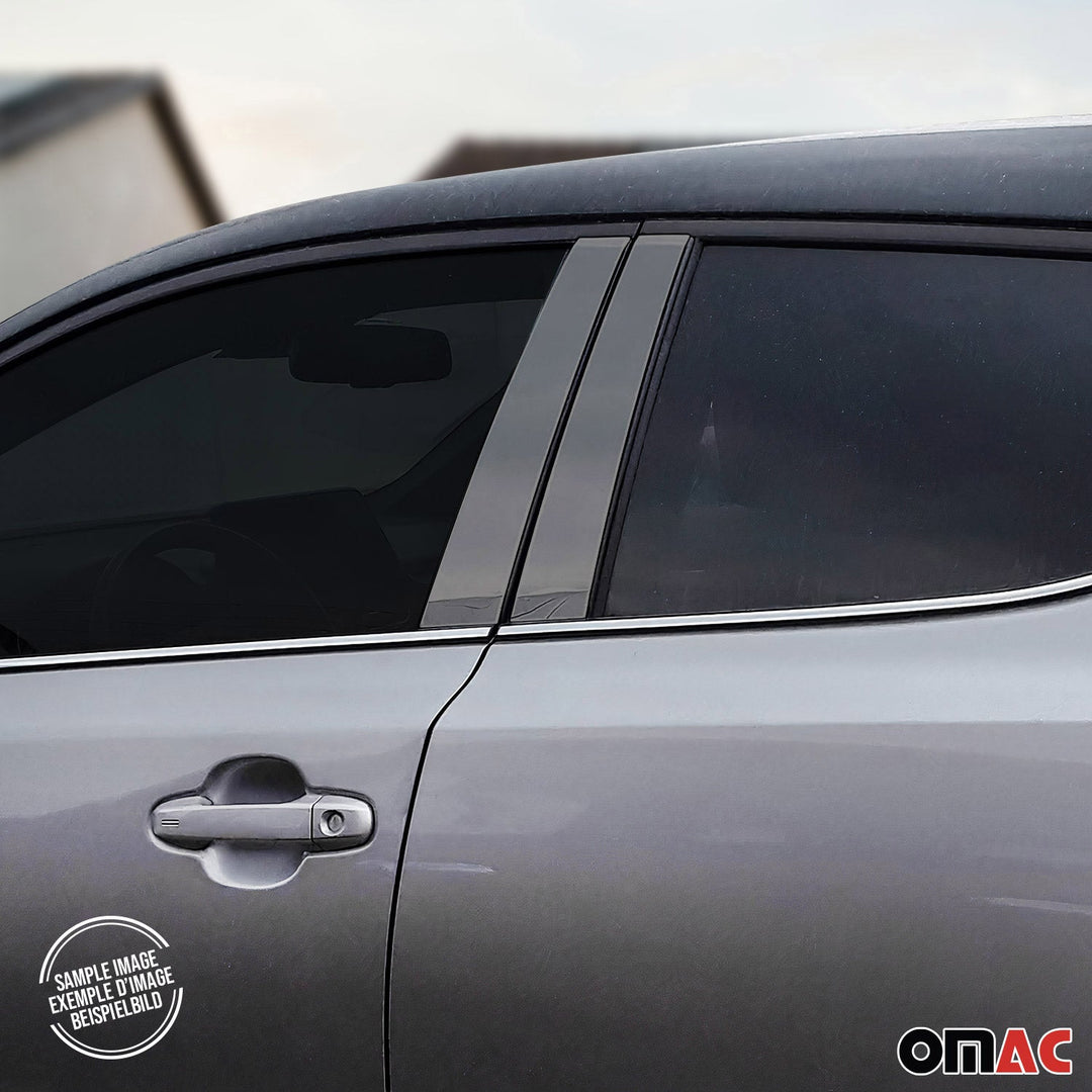 2013-2018 Toyota RAV4 Window B Pillar Posts Door Trim Cover Stainless Steel Dark 4x
