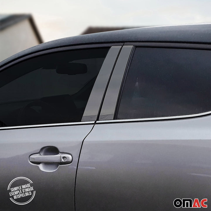 2013-2018 Toyota RAV4 Window B Pillar Posts Door Trim Cover Stainless Steel Dark 4x
