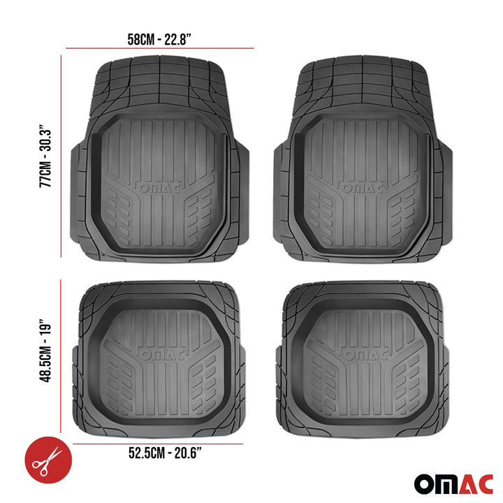 Toyota RAV4 Heavy Duty Trim to fit Floor Mats Liner Black All Weather 4Pcs
