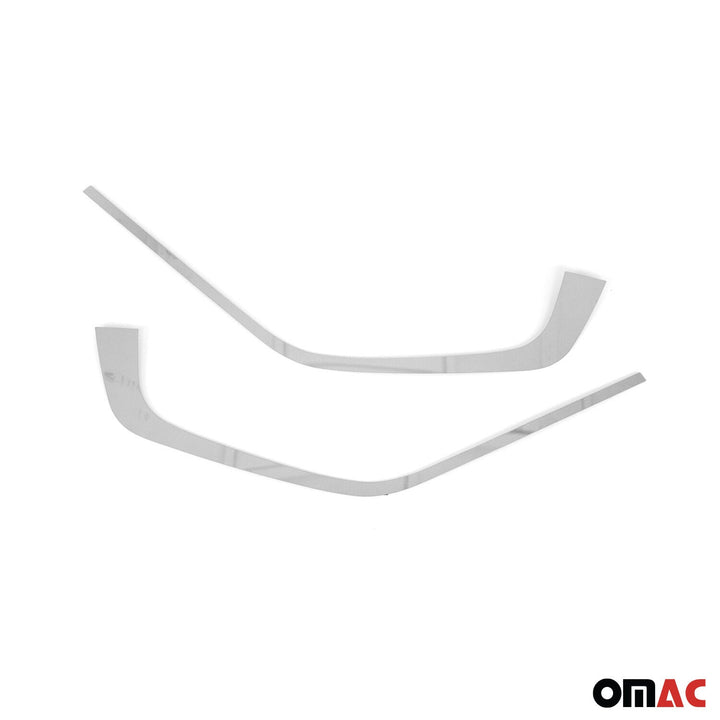 2019-2025 Toyota RAV4 Front Bumper Grill Trim Molding Steel Silver 2 Pcs