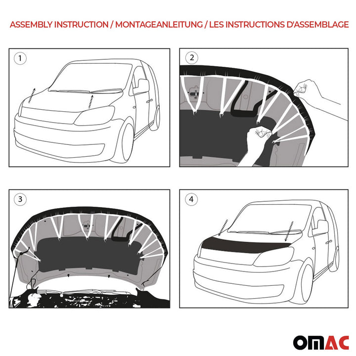 OMAC USA Car Bonnet Mask Hood Bra Black 1 Pc for RAV4 (2001-2005)