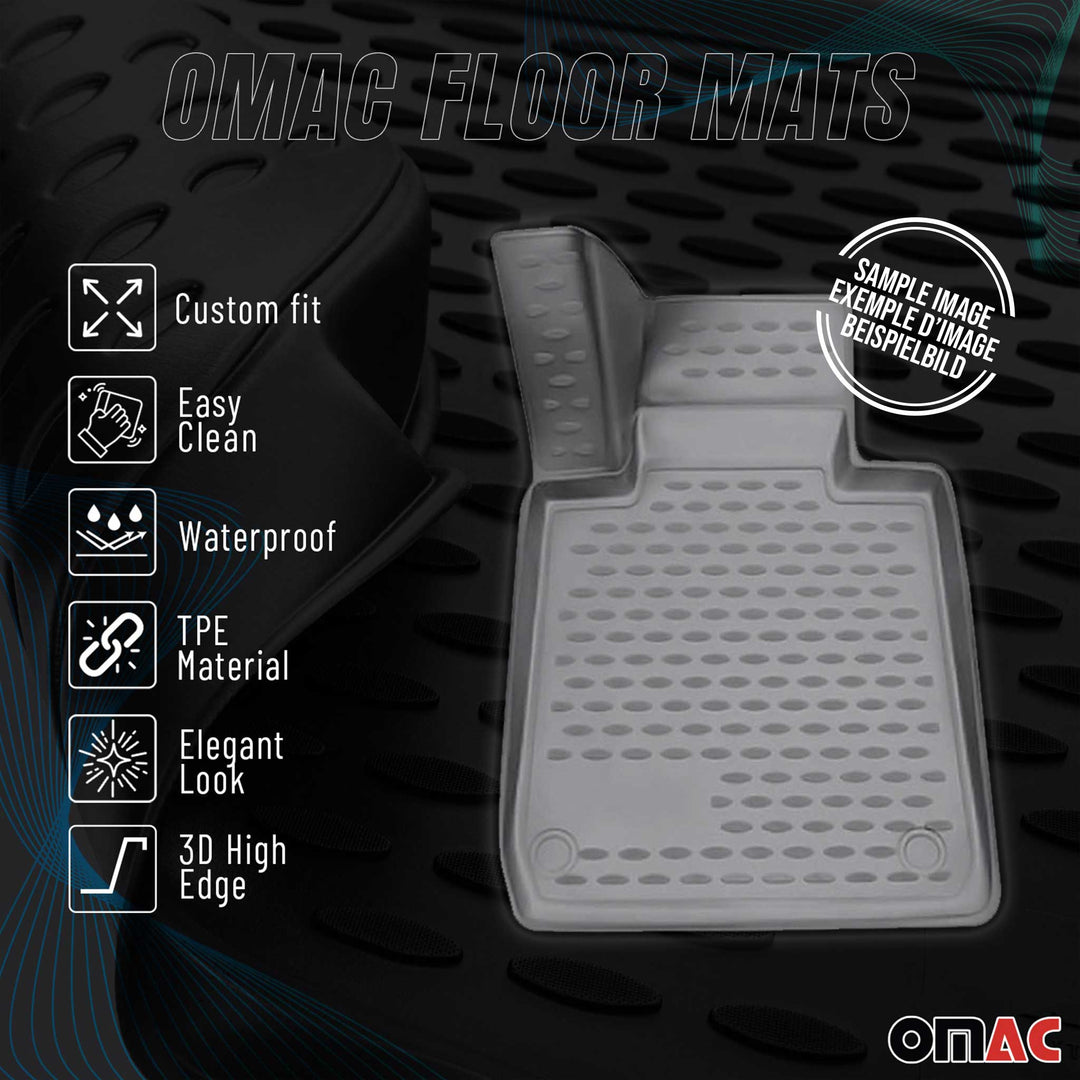 2007-2013 Toyota Tundra Double Cab Floor Mats Liners Full Set All Weather Gray