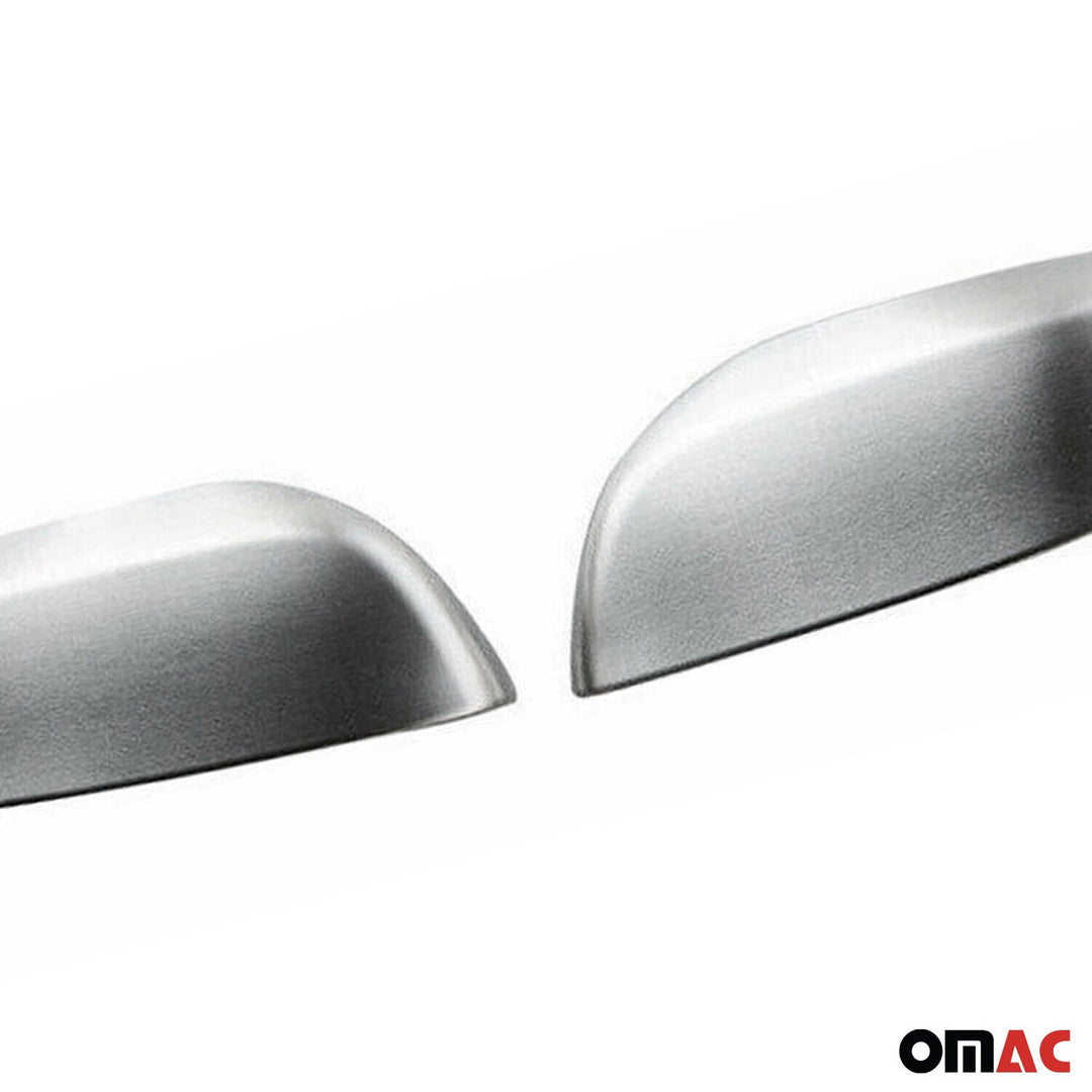 OMAC USA Side Mirror Cover Caps Brushed Stainless Steel Silver 2 Pcs for GX460 (2010-2013)