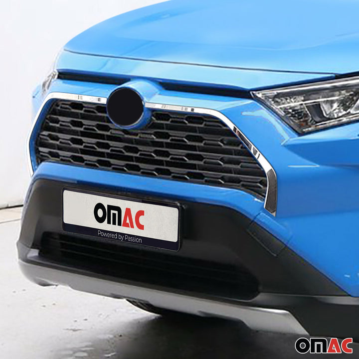2019-2025 Toyota RAV4 Front Bumper Grill Trim Molding Steel Silver 2 Pcs