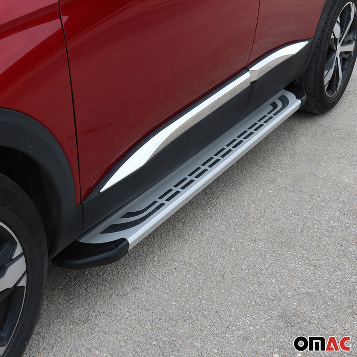 OMAC USA Running Boards Side Steps Silver for RAV4 (2013-2018)