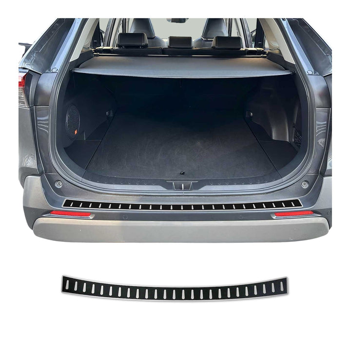 OMAC USA Rear Bumper Sill Cover Protector Stainless Steel Carbon Foiled for RAV4 (2019-2025)