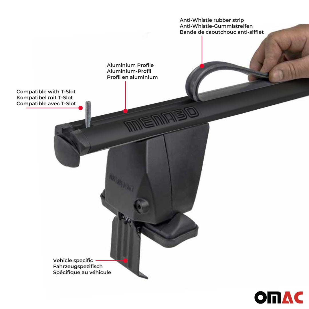 2013-2018 Toyota RAV4 Roof Rack Cross Bars Black