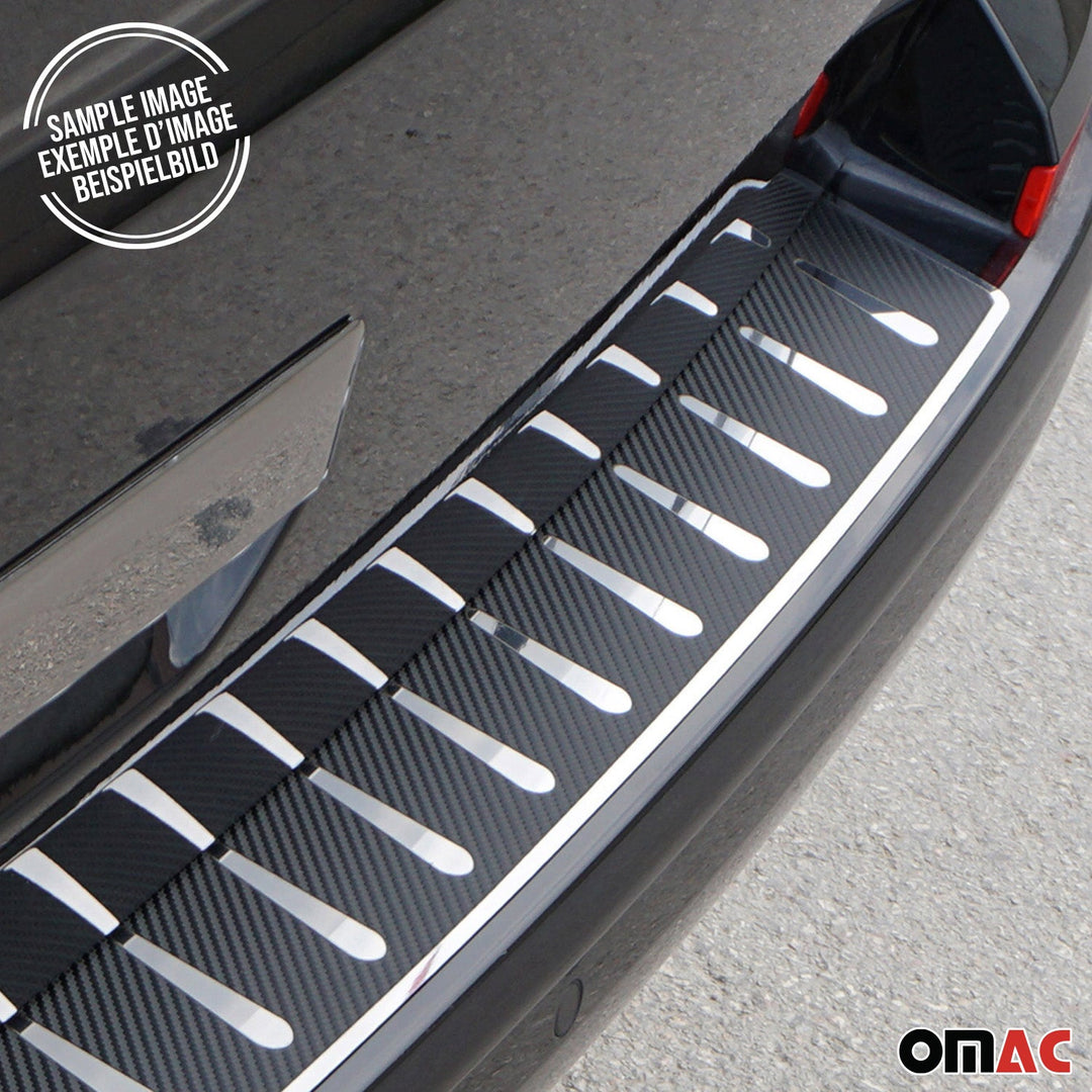 OMAC USA Rear Bumper Sill Cover Protector Stainless Steel Carbon Foiled for RAV4 (2019-2025)