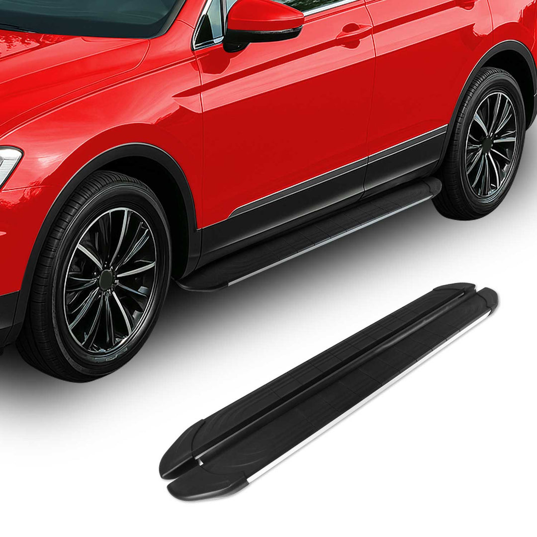 2013-2018 Toyota RAV4 Running Boards Side Steps Silver & Black