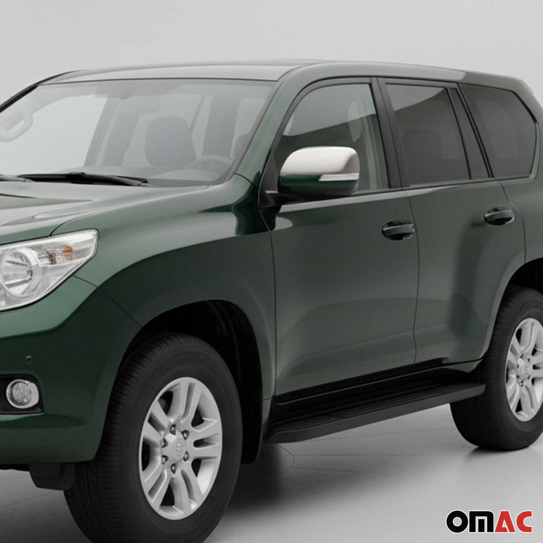 OMAC USA Side Mirror Cover Caps Brushed Stainless Steel Silver 2 Pcs for GX460 (2010-2013)