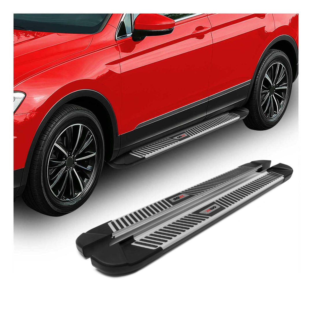 2019-2025 Toyota RAV4 Hybrid Running Boards Side Steps Silver & Black