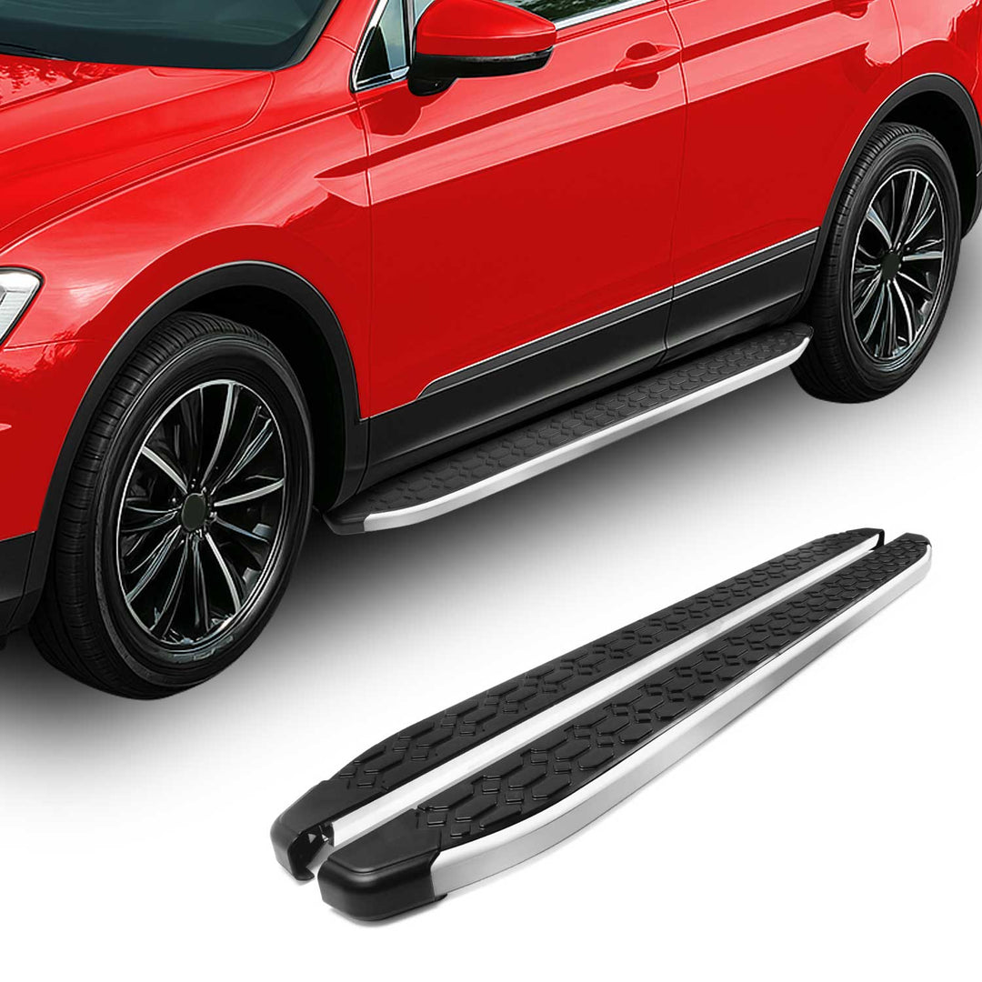 2013-2018 Toyota RAV4 Running Boards Side Steps Silver & Black