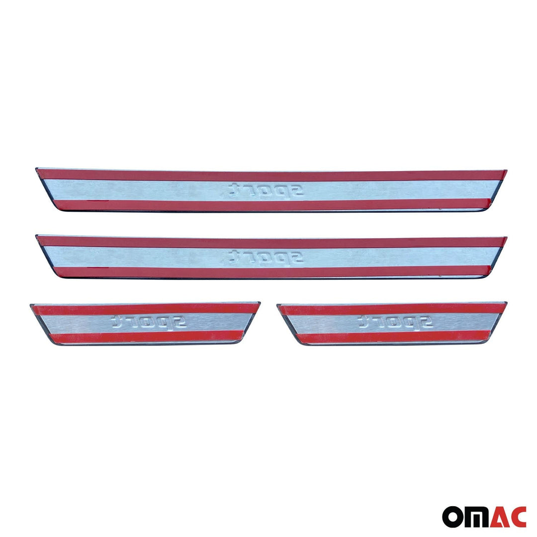 Toyota C-HR RAV4 Door Sill Scuff Plate Scratch Protector Sport Brushed Stainless Steel 4Pcs