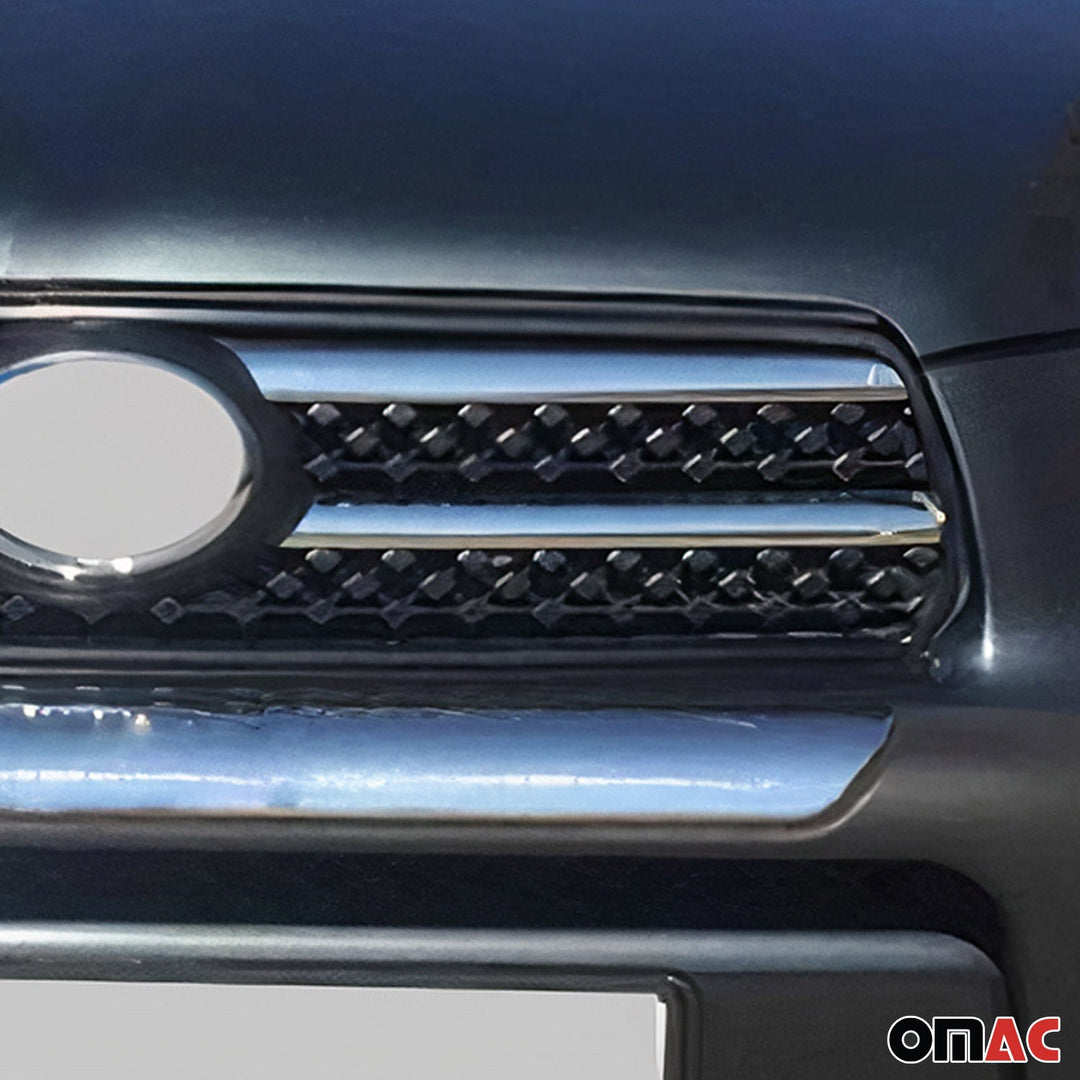 OMAC USA Front Bumper Grill Trim Molding Stainless Steel Silver 4 Pcs for RAV4 (2006-2009)