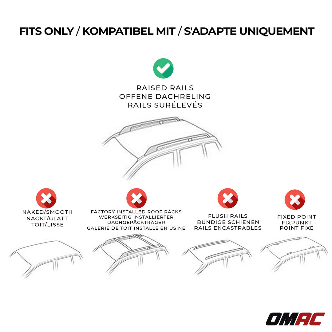 2006-2018 Toyota RAV4 Roof Rack Cross Bars Silver