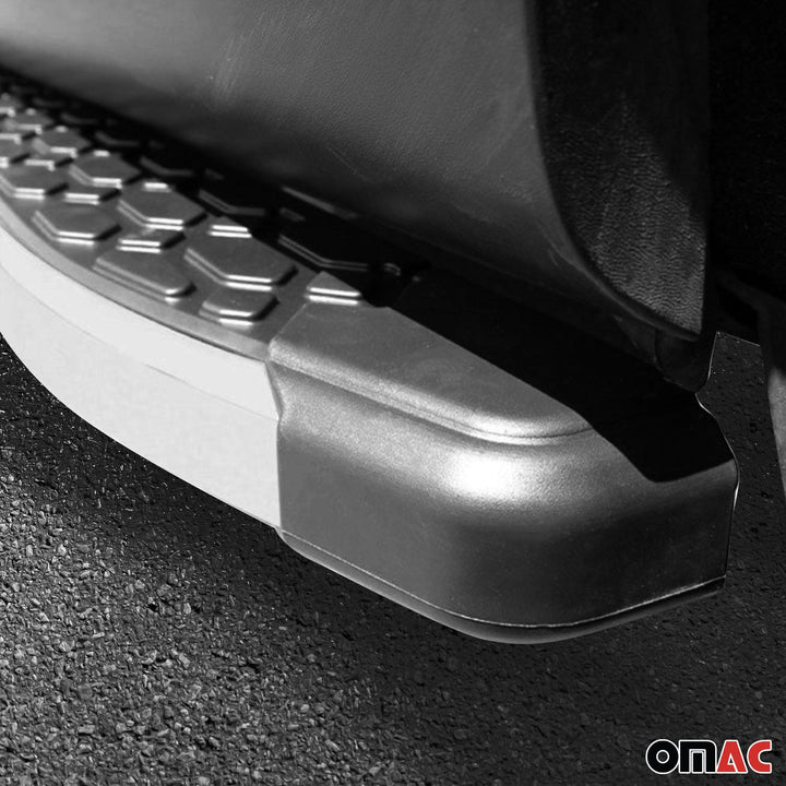 2013-2018 Toyota RAV4 Running Boards Side Steps Silver & Black