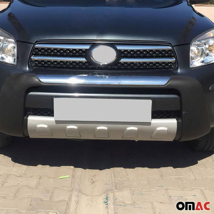 OMAC USA Front Bumper Grill Trim Molding Stainless Steel Silver 4 Pcs for RAV4 (2006-2009)