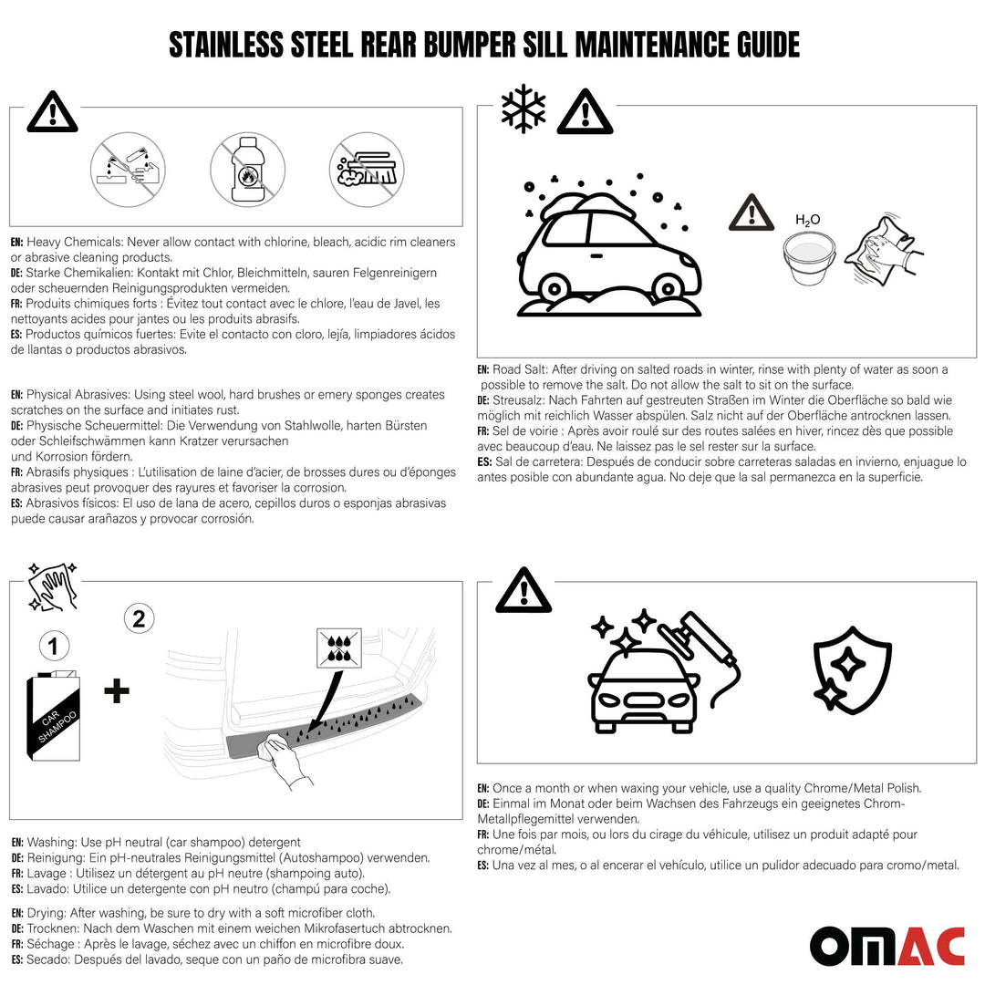 2019-2025 Toyota RAV4 Rear Bumper Sill Cover Protector Guard Brushed Stainless Steel
