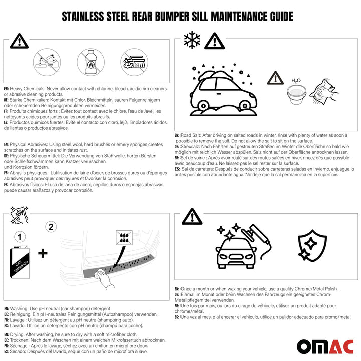2019-2025 Toyota RAV4 Rear Bumper Sill Cover Protector Guard Brushed Stainless Steel