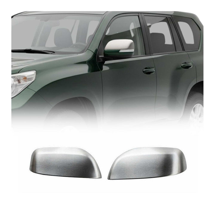OMAC USA Side Mirror Cover Caps Brushed Stainless Steel Silver 2 Pcs for GX460 (2010-2013)