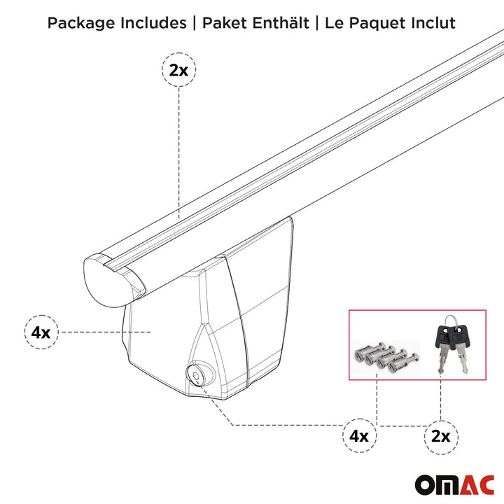 2013-2018 Toyota RAV4 Roof Rack Cross Bars Black