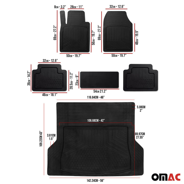 2010-2026 Toyota 4Runner Universal Floor Mats & Cargo Liner Black