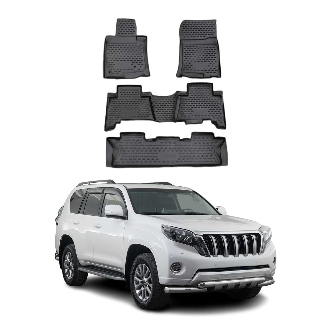OMAC USA Floor Mats Liners Full Set All Weather Black for GX460