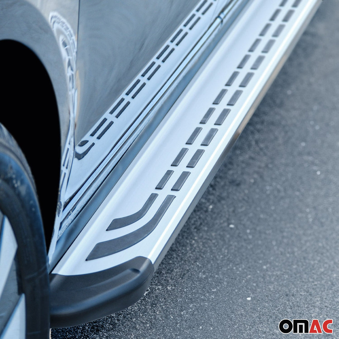 OMAC USA Running Boards Side Steps Silver & Black for Rav4 (2006-2012)