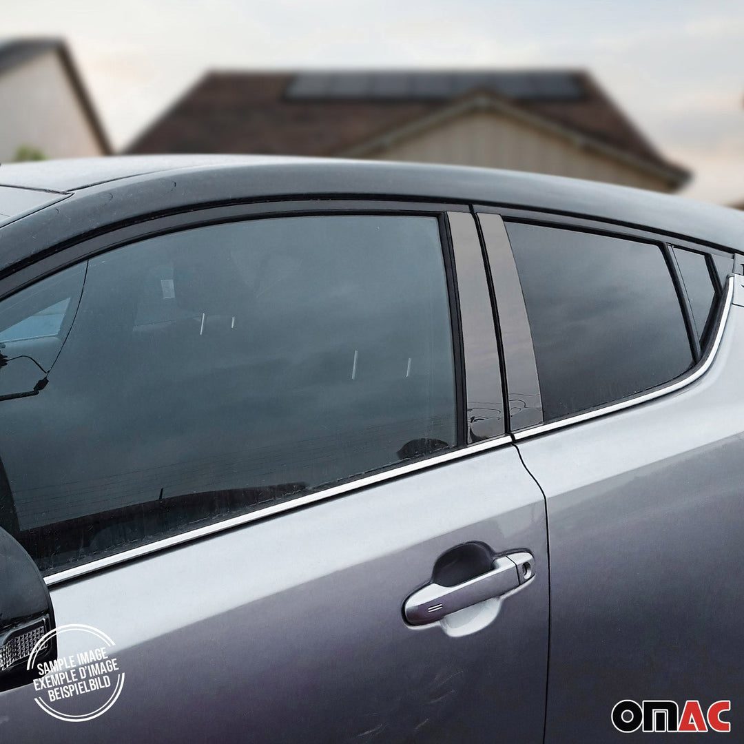 2013-2018 Toyota RAV4 Window B Pillar Posts Door Trim Cover Stainless Steel Dark 4x