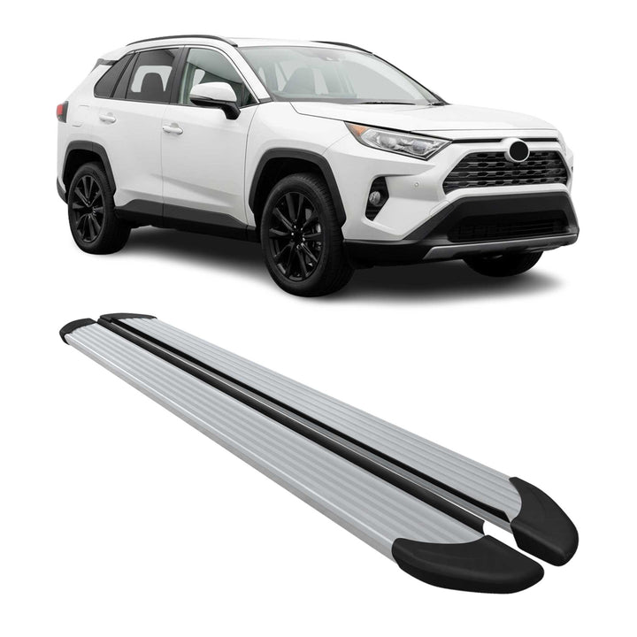 2019-2025 Toyota RAV4 Hybrid Running Boards Side Steps Silver