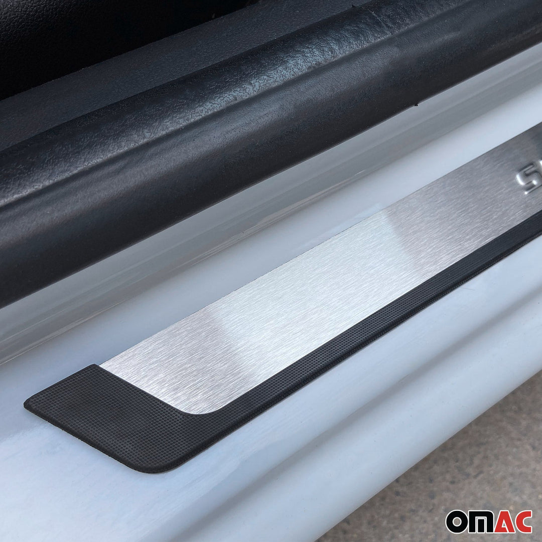 Toyota Tacoma Door Sill Scuff Plate Scratch Protector Sport Stainless Steel Silver 2 Pcs