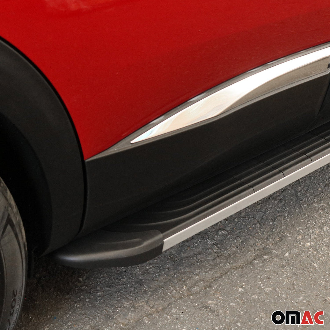2013-2018 Toyota RAV4 Running Boards Side Steps Silver & Black