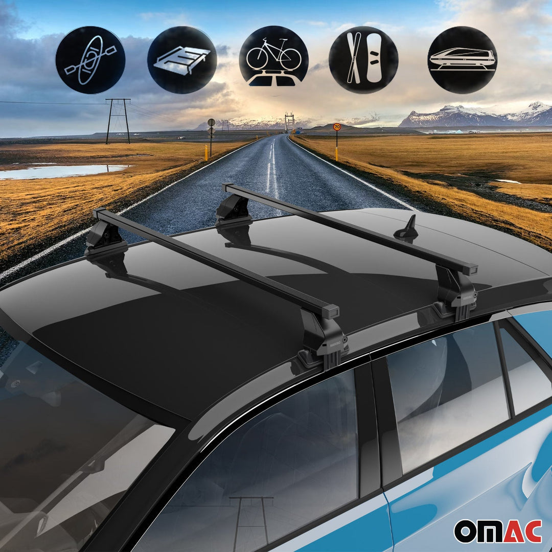 2016-2023 Toyota Tacoma Roof Rack Cross Bars Black