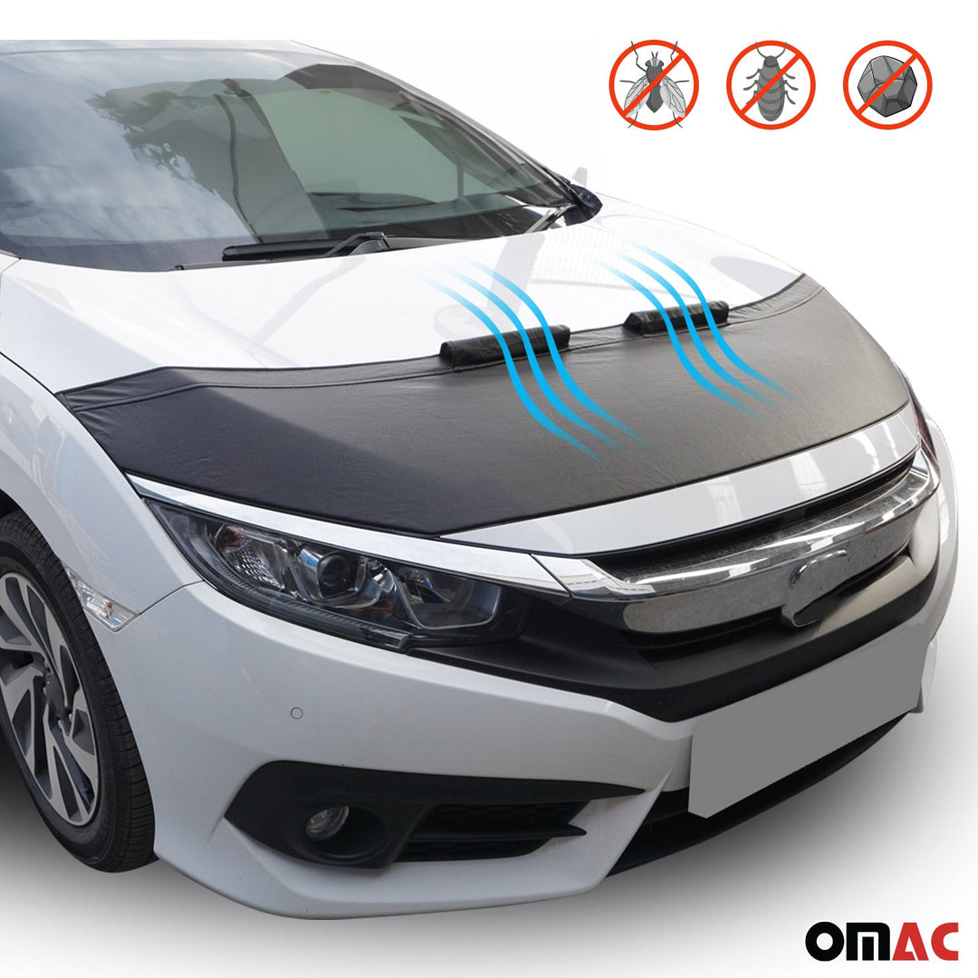 OMAC USA Car Bonnet Mask Hood Bra Black 1 Pc for RAV4 (2001-2005)