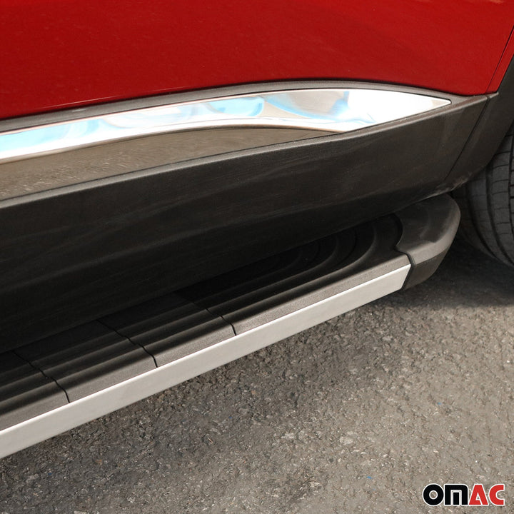 2019-2025 Toyota RAV4 Hybrid Running Boards Side Steps Silver & Black