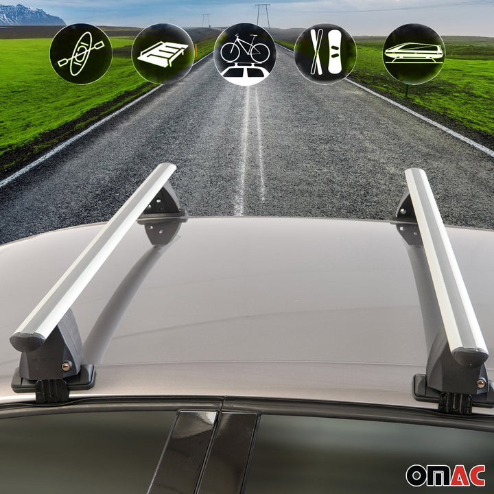 2016-2023 Toyota Tacoma Roof Rack Cross Bars Silver