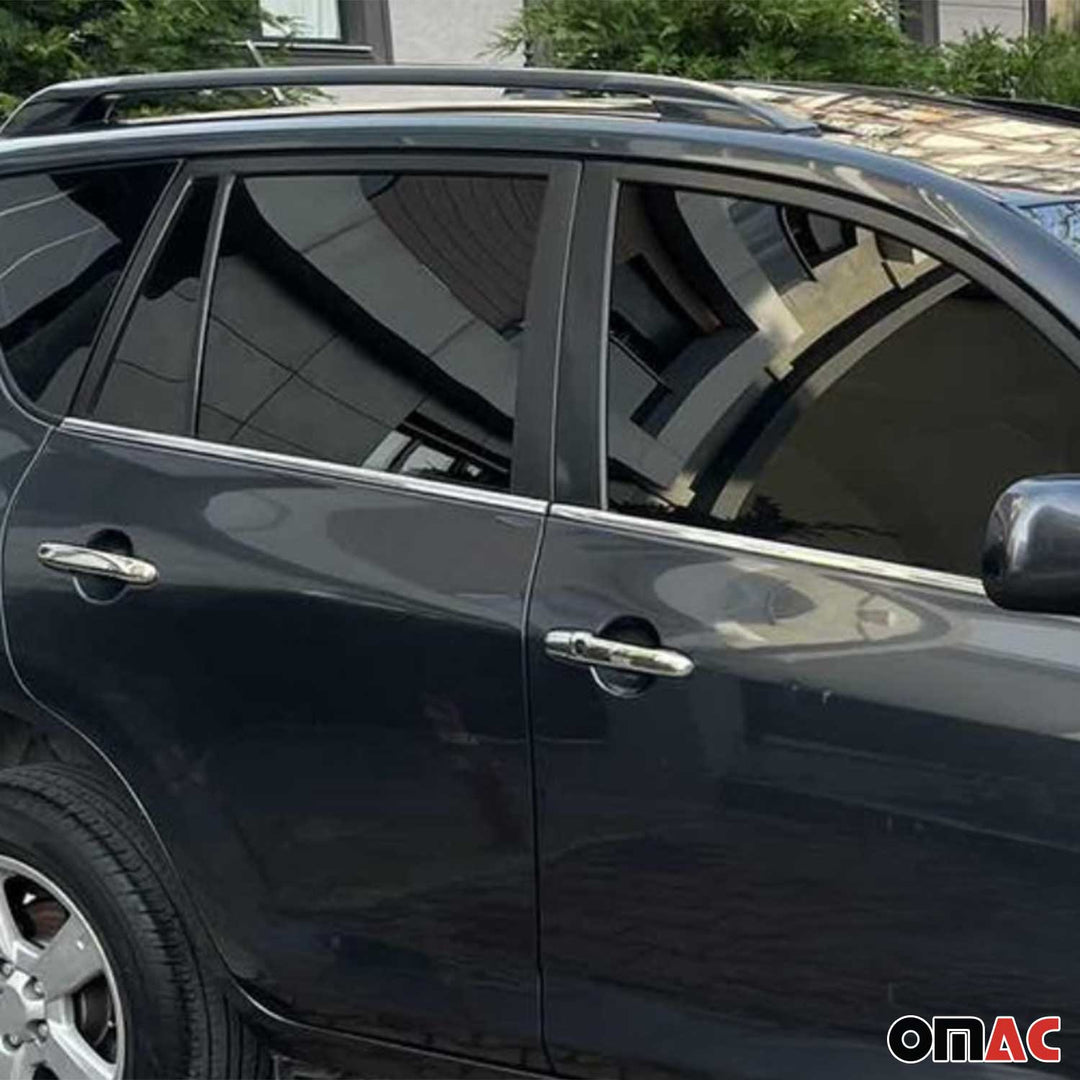 2006-2012 Toyota RAV4 Window Molding Trim Streamer Chrome Stainless Steel Silver 4 Pcs