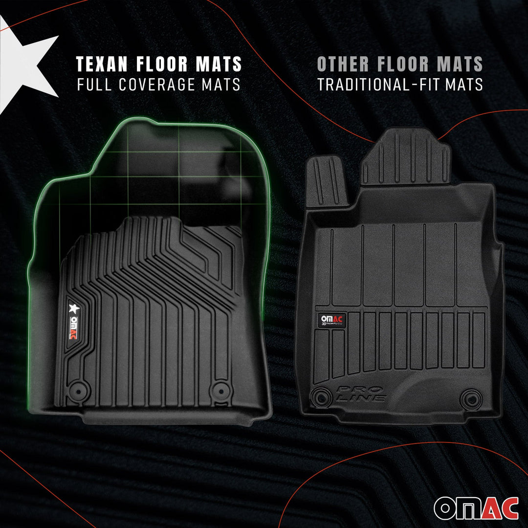 2022-2026 Toyota Tundra Premium Floor Mats Liners First and Second Row Set Black