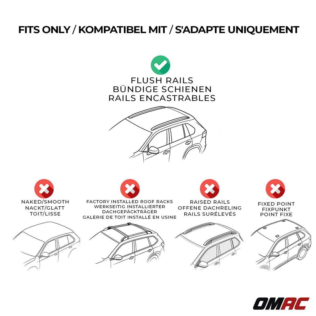 2024-2026 Toyota Land Cruiser J250 Roof Rack Cross Bars Carrier Silver