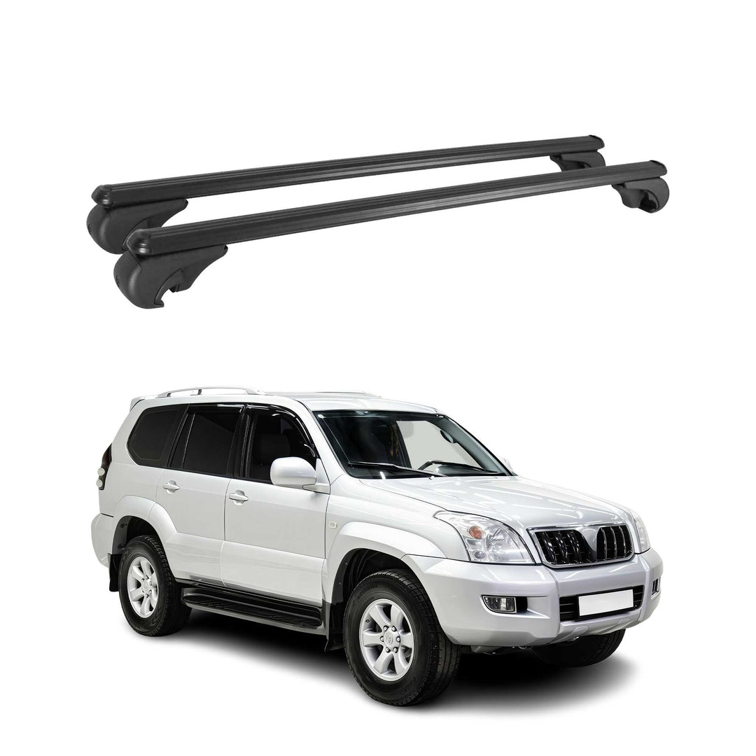 2003-2007 Toyota Land Cruiser J100 Roof Rack Cross Bars Black