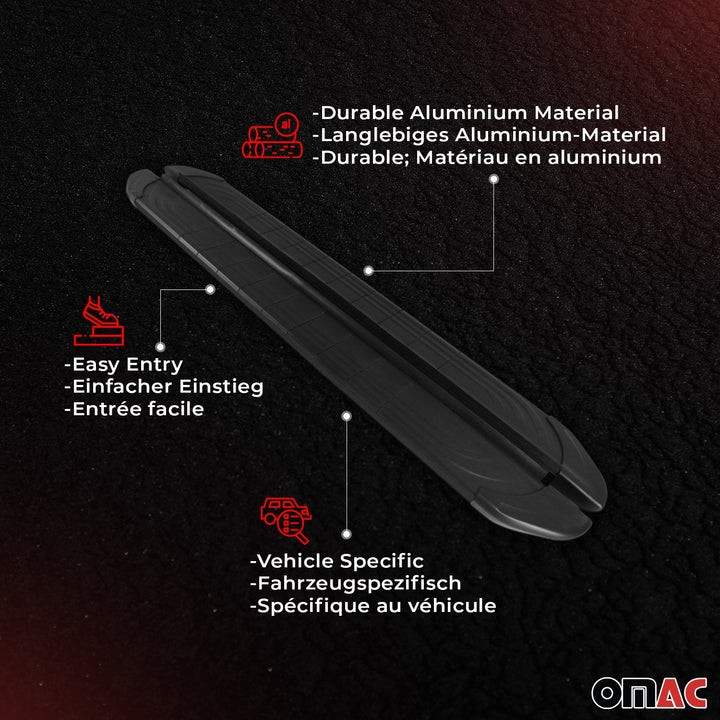 2019-2025 Toyota RAV4 Hybrid Running Boards Side Steps Black