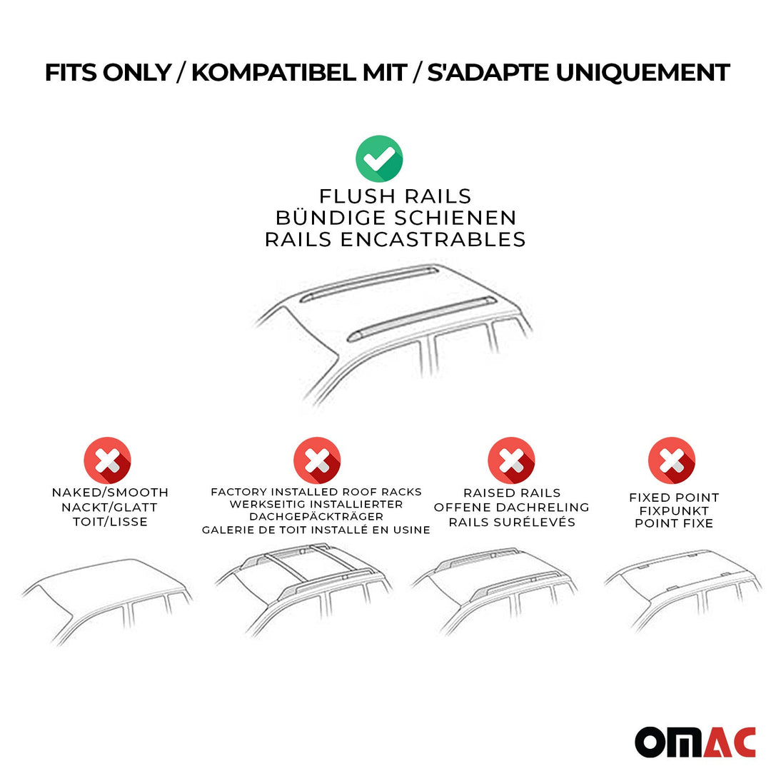 2024-2026 Toyota Land Cruiser J250 Roof Rack Cross Bars Carrier Black