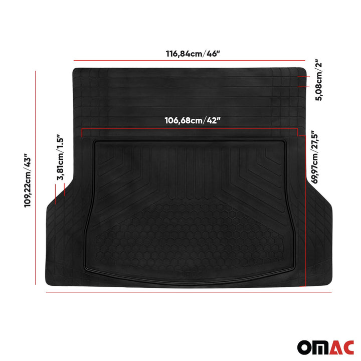 2010-2024 Toyota 4Runner Universal Cargo Mat Liner Waterproof Rubber Black 1Pc