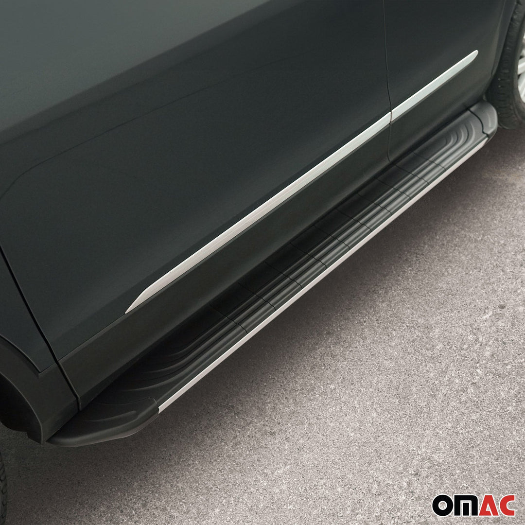 2013-2018 Toyota RAV4 Running Boards Side Steps Silver & Black