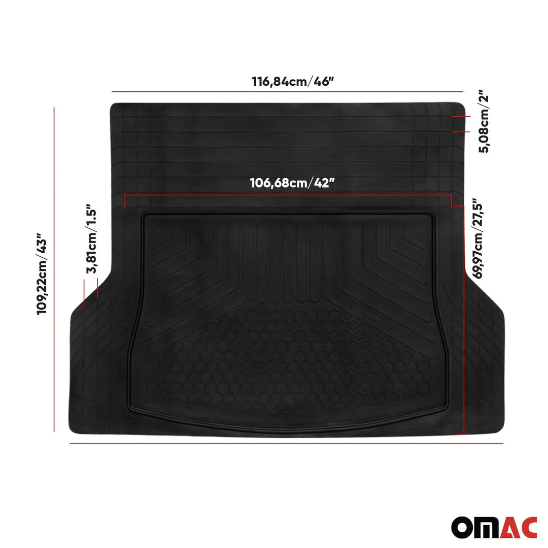 Toyota Tacoma Universal Cargo Mat Liner Waterproof Rubber Black 1Pc