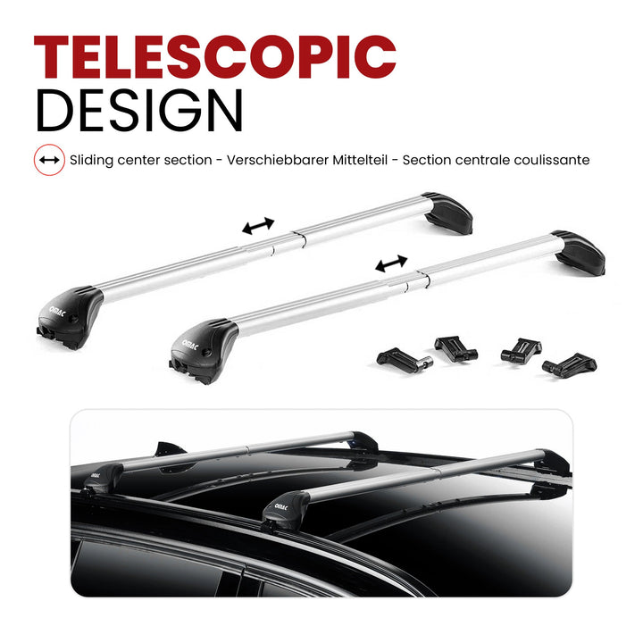 2024-2026 Toyota Land Cruiser J250 Roof Rack Cross Bars Carrier Silver