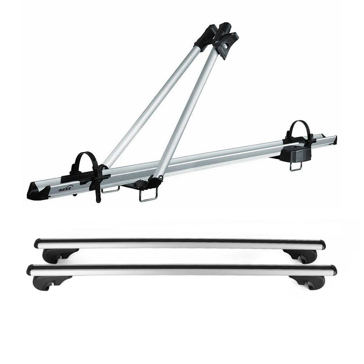 2006-2012 Toyota RAV4 Bike Rack Carrier Roof Racks Set Silver 3Pcs