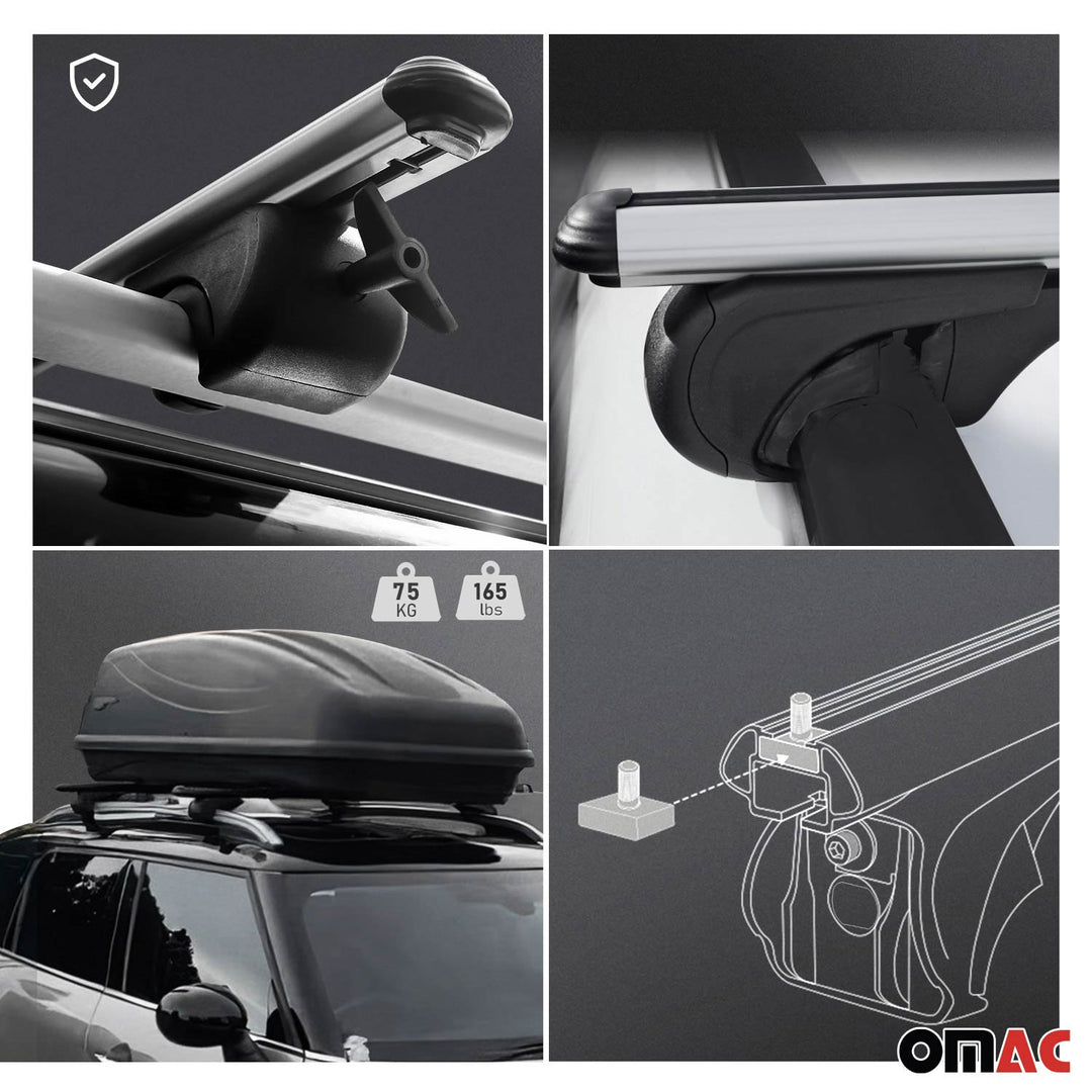2008-2022 Toyota Sequoia Roof Rack Cross Bars Silver